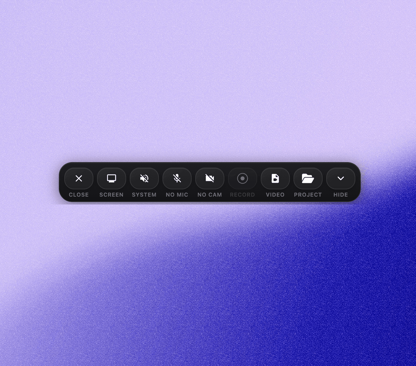 Screen recording toolbar